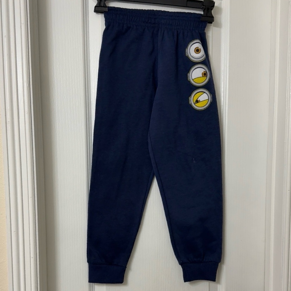Illumination Despicable Me Minions Fleece Navy Blue Joggers Boys Size 7